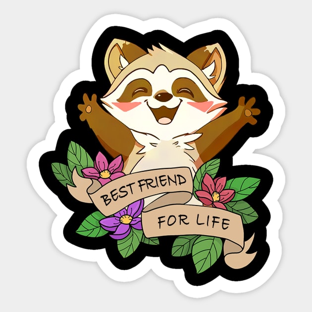 Beyond Cute Raccoon Print Shirt Sticker by BoazBerendse insect